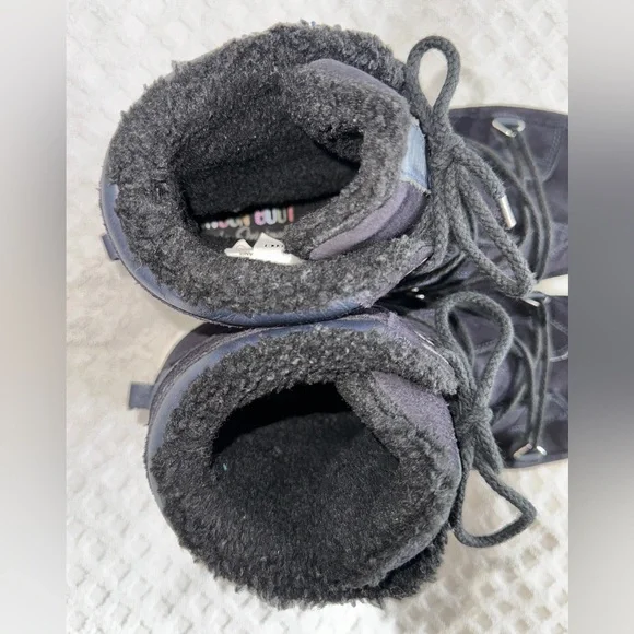 Tecnica Moon Boots Mercury High Paris Boot Black Suede Leather Faux Fur Size 10 - Picture 11 of 15